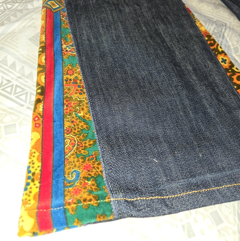Dolce & Gabanna Rare Vintage Velvet Split Rise Bell bottom Jeans - Picture 4 of 14